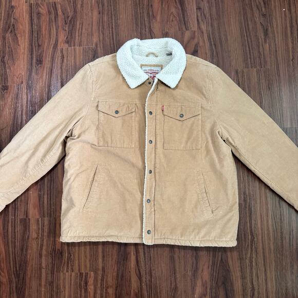 Levi's Other - Levi's Men's XXL Corduroy Sherpa Lined Trucker Rancher Jacket Brown